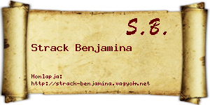 Strack Benjamina névjegykártya